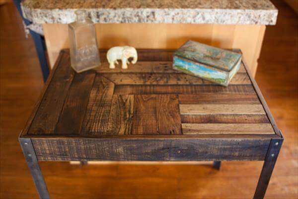 Diy Industrial Pallet Desk With Side Drawers