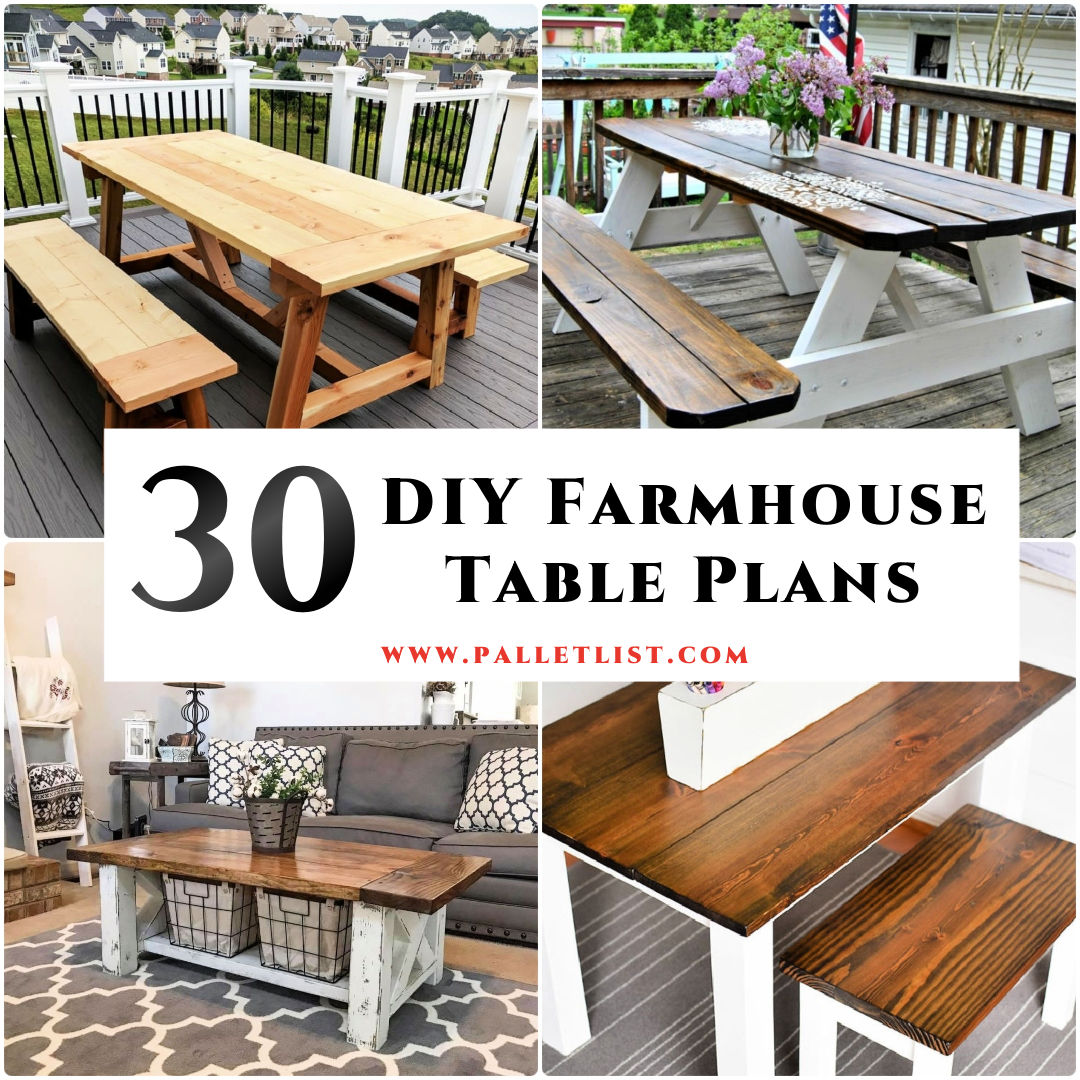 30 Rustic Diy Farmhouse Table Plans Free Pdf Plan