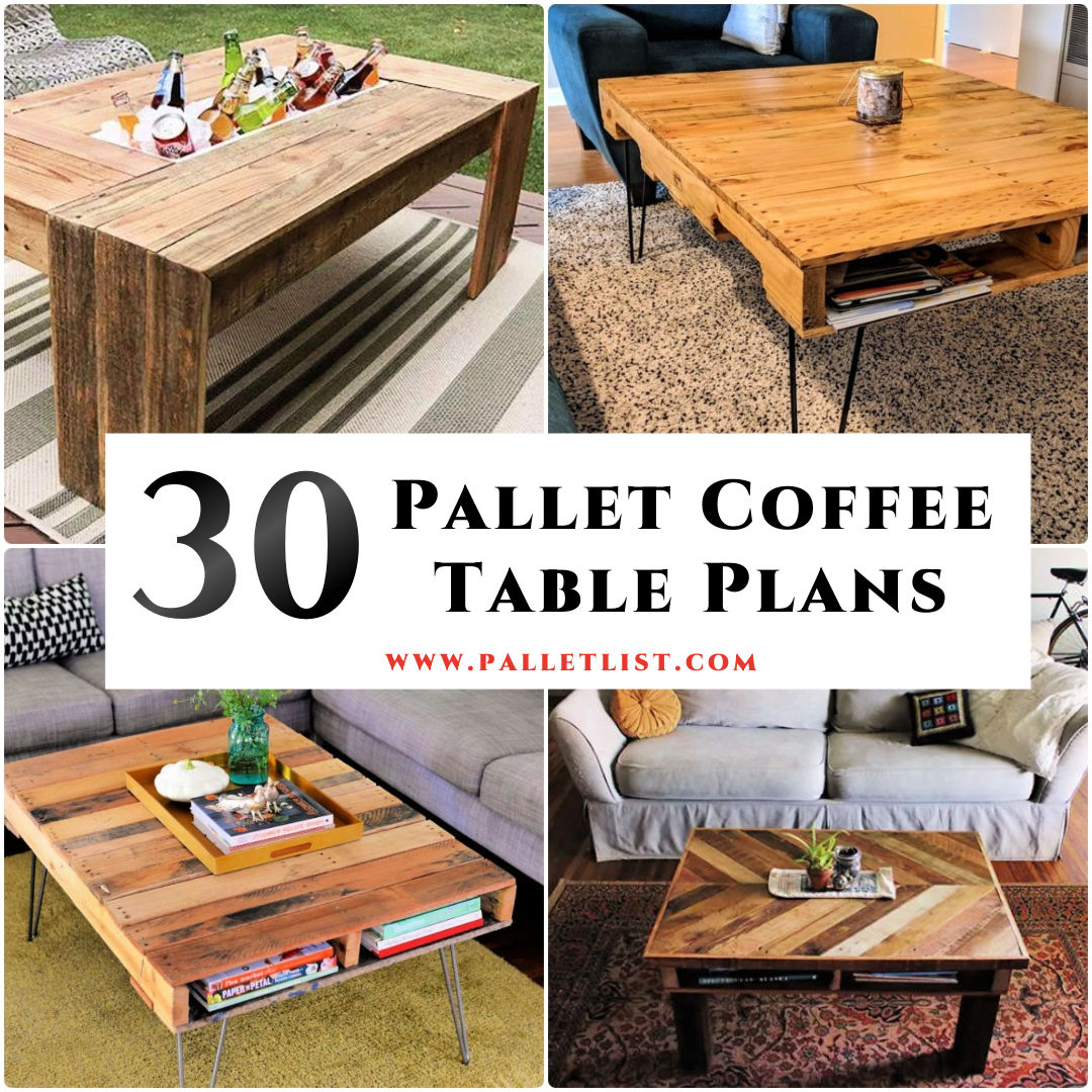 30 Free DIY Pallet Coffee Table Plans + PDF Instructions